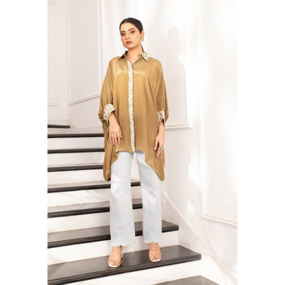 House Of Muher Zahra Olive Green Shirt