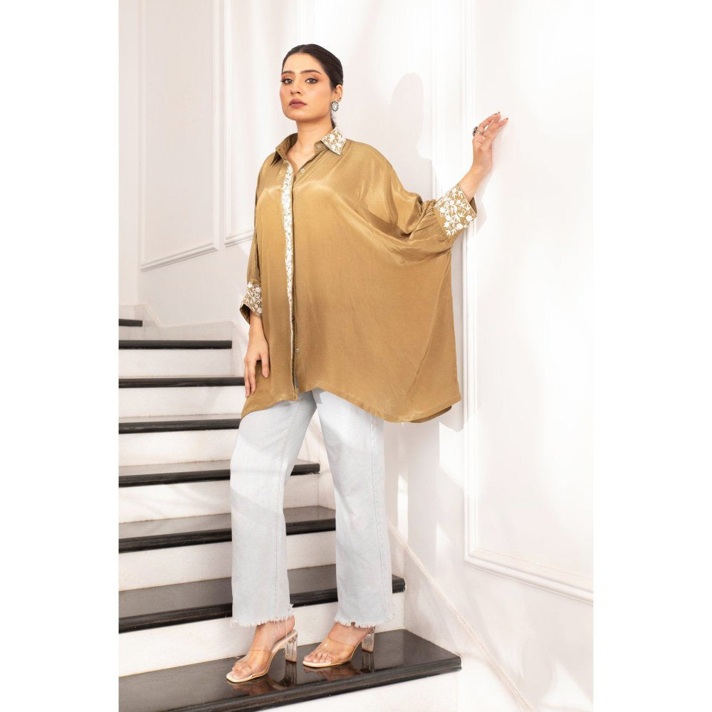 House Of Muher Zahra Olive Green Shirt