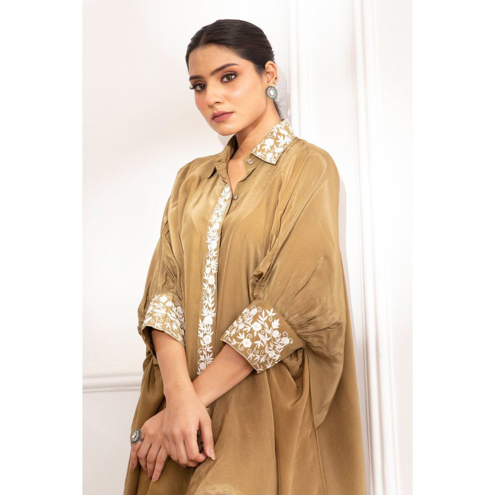 House Of Muher Zahra Olive Green Shirt