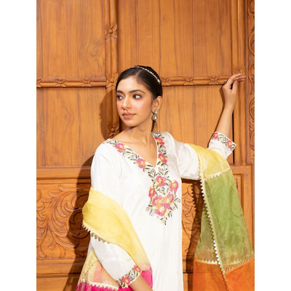 House Of Muher Hannah White Kurta (Set of 3)