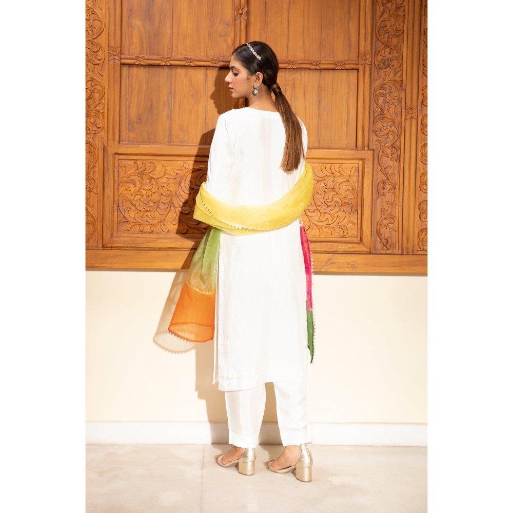 House Of Muher Hannah White Kurta (Set of 3)