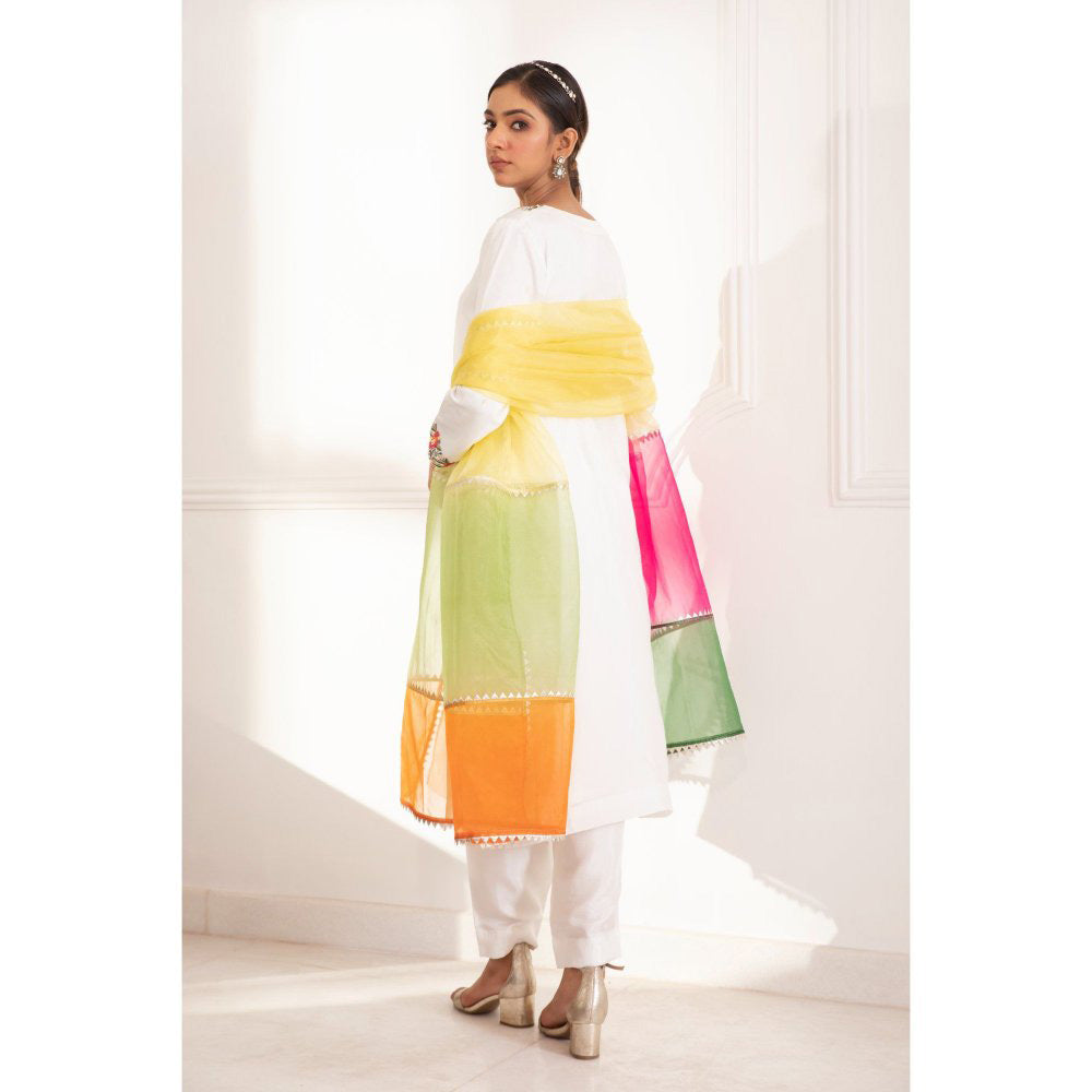 House Of Muher Hannah White Kurta (Set of 3)