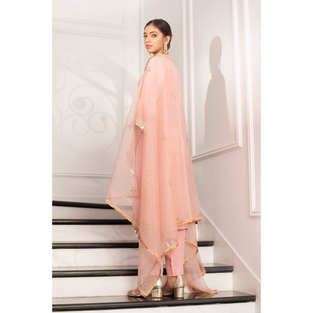 House Of Muher Nima Pink Kurta (Set of 3)