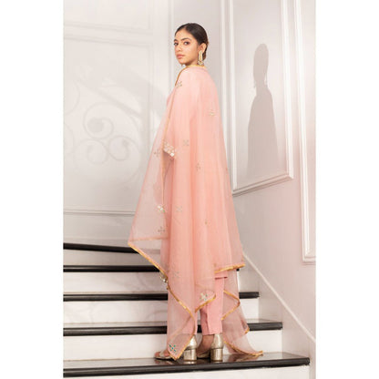 House Of Muher Nima Pink Kurta (Set of 3)