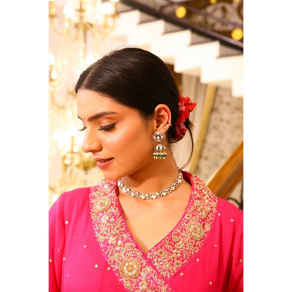 House Of Muher Sultana Magenta Angarkha (Set of 3)