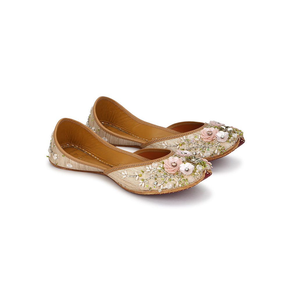 House of Vian Firdauz Gold Embellished Juttis