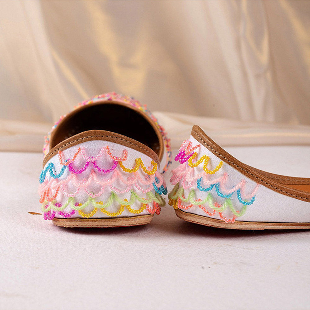 House of Vian Rungrani Multicolor Embroidered Juttis