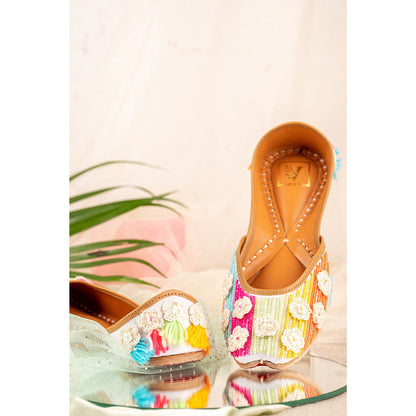 House of Vian Azalea Multi Color Embellished Juttis