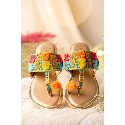 House of Vian Amira Multi-Color Embellished Kolhapuris