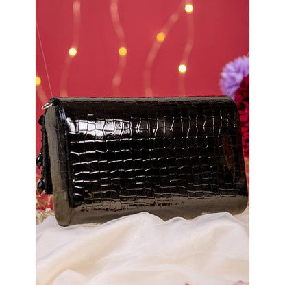 House of Vian Noorie Black Handheld Embellished Clutch Bag for Women