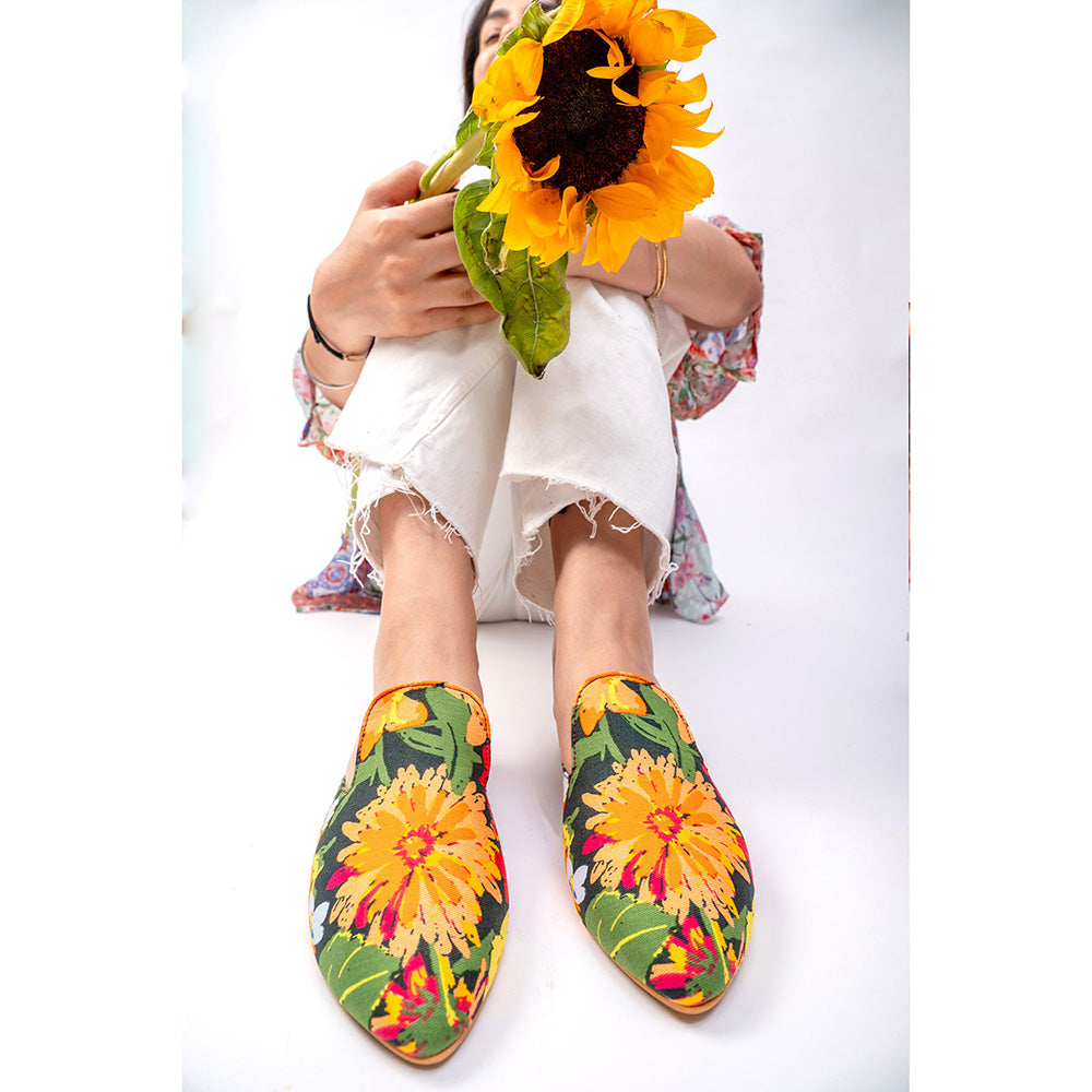 House of Vian Lily Printed Mule Flats