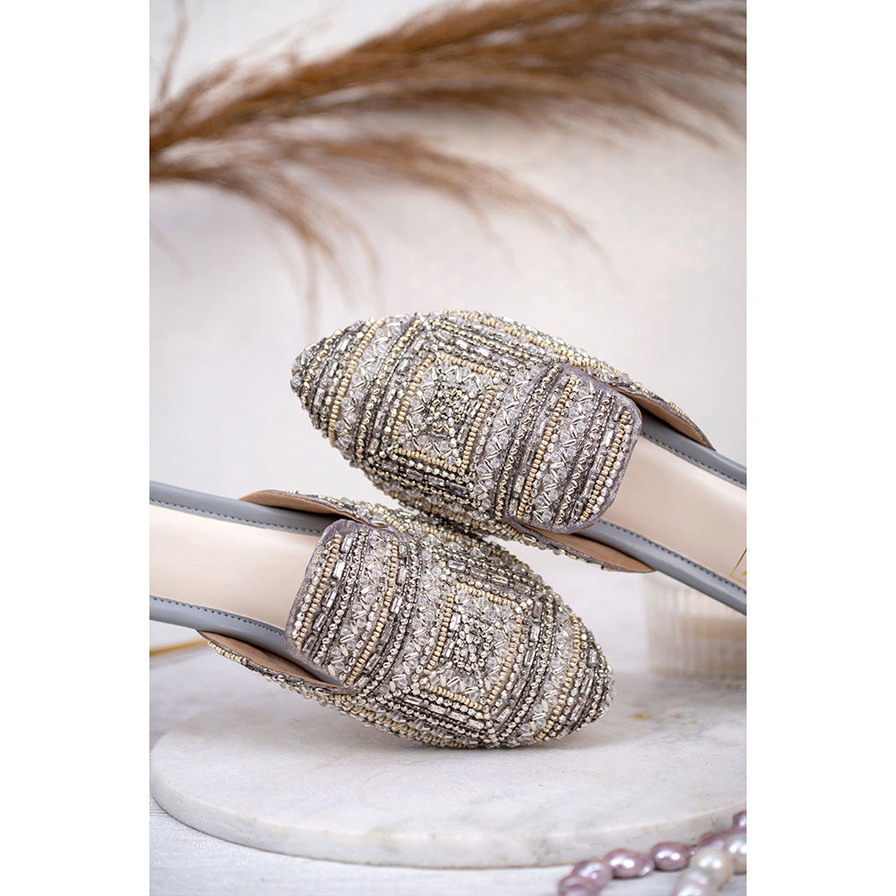 House of Vian Stella Embroidered Mule Flats