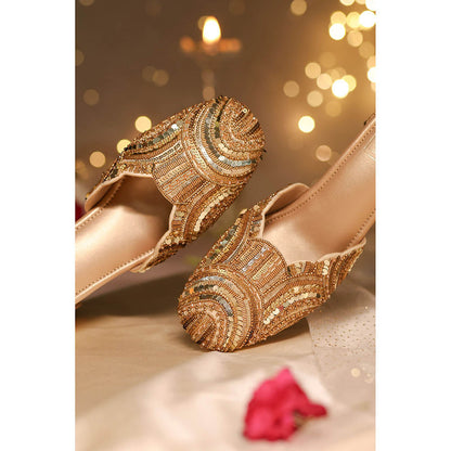 House of Vian Maya Gold Mule Heels