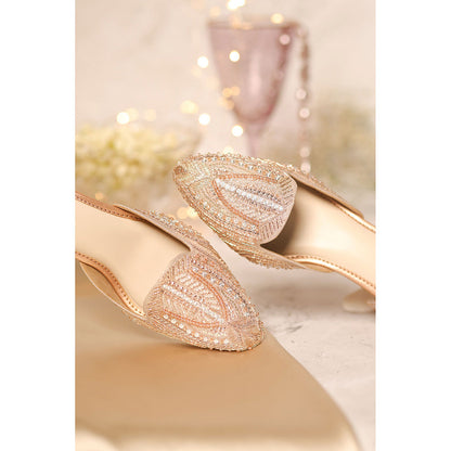 House of Vian Rose Gold Mule Heels