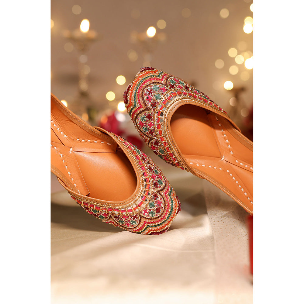 House of Vian Suhani Multi-Color Embroidered Juttis
