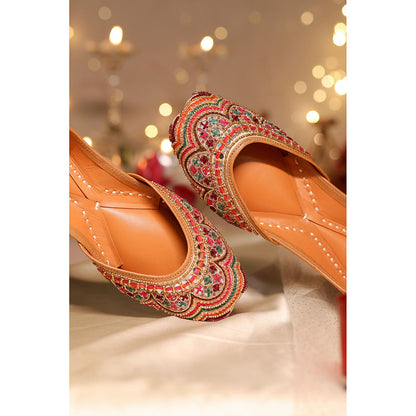 House of Vian Suhani Multi-Color Embroidered Juttis