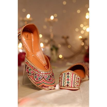 House of Vian Suhani Multi-Color Embroidered Juttis