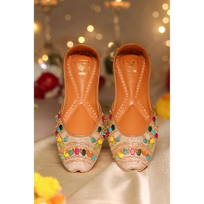 House of Vian Irya Multicolored Embroidered Juttis