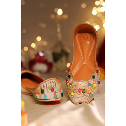 House of Vian Irya Multicolored Embroidered Juttis