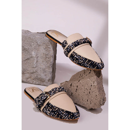 House of Vian Buckle It Beige Mules for Women