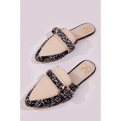 House of Vian Buckle It Beige Mules for Women
