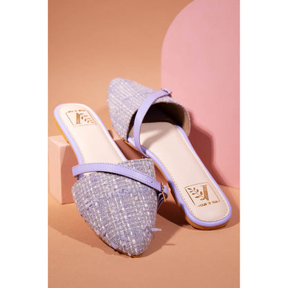 House of Vian Lavender Loom Mules for Women