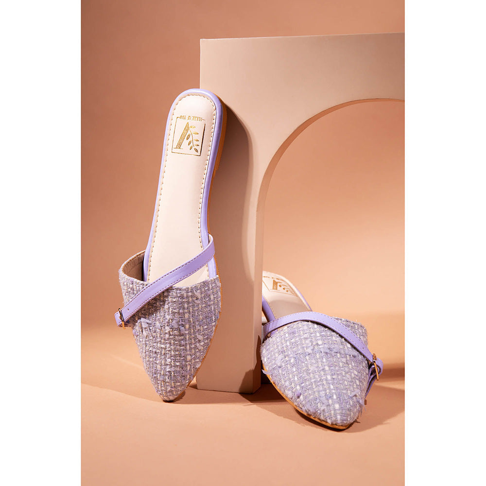 House of Vian Lavender Loom Mules for Women