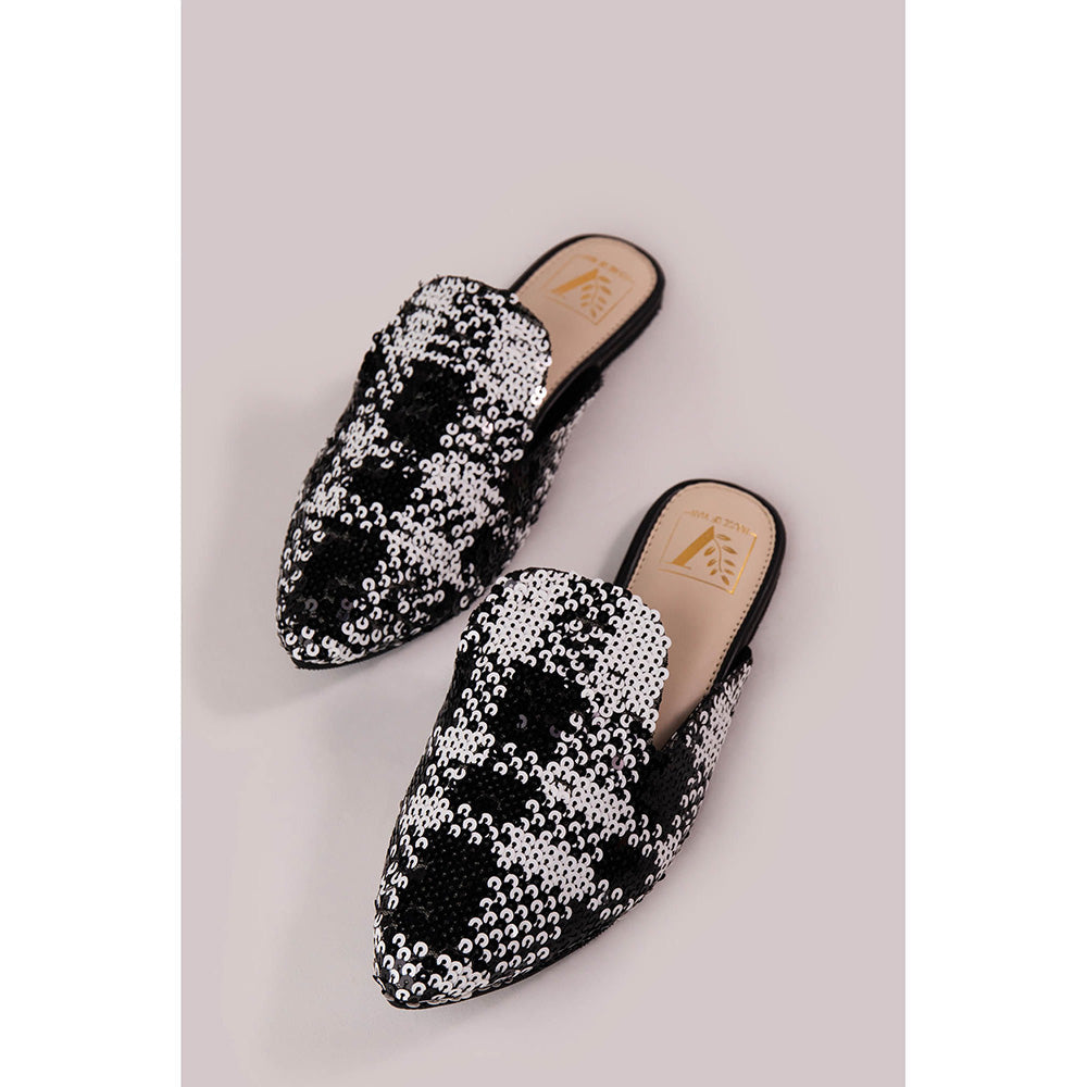 House of Vian Check Mate Mules for Women