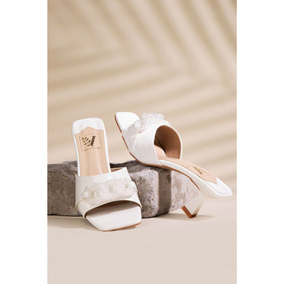 House of Vian Jane White Sandal Heels