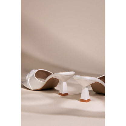 House of Vian Jane White Sandal Heels