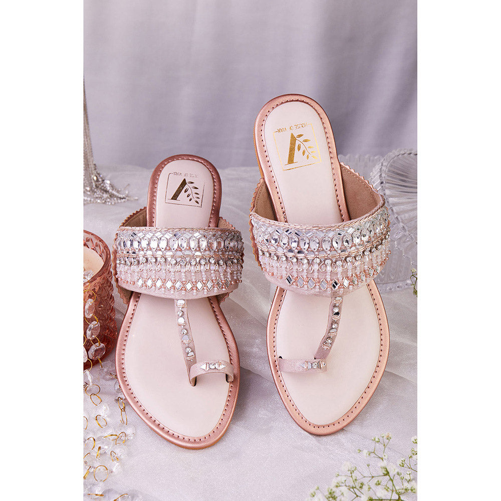 House of Vian Ayna Rose Gold Kolhapuri