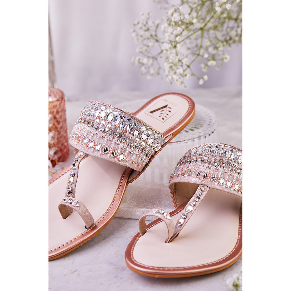 House of Vian Ayna Rose Gold Kolhapuri
