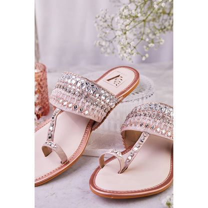 House of Vian Ayna Rose Gold Kolhapuri