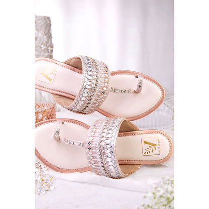House of Vian Ayna Rose Gold Kolhapuri