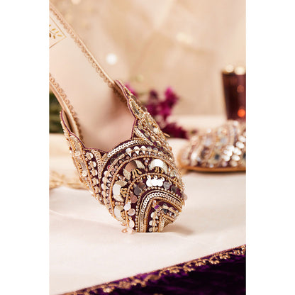 House of Vian Women Wine Mahnaz Heeled Mules