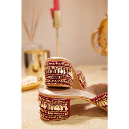 House of Vian Women Red Pariza Heeled Mules