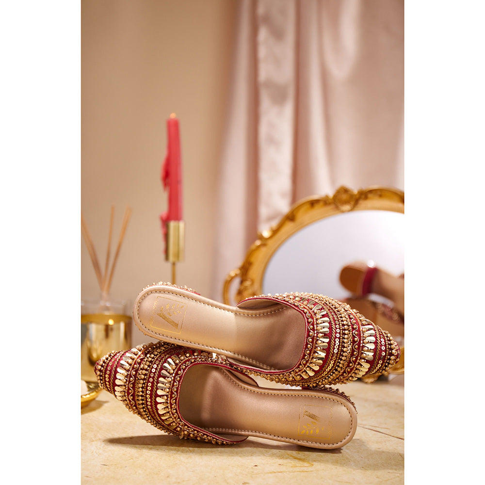 House of Vian Women Red Pariza Heeled Mules