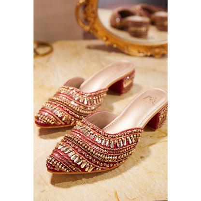 House of Vian Women Red Pariza Heeled Mules