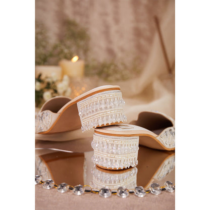 House of Vian Women White Ilina Heeled Mules