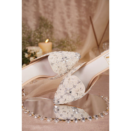 House of Vian Women White Ilina Heeled Mules