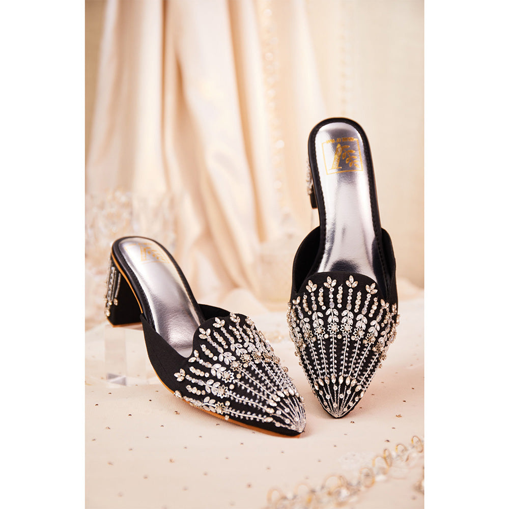 House of Vian Women Black Sitarah Heeled Mules