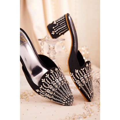 House of Vian Women Black Sitarah Heeled Mules