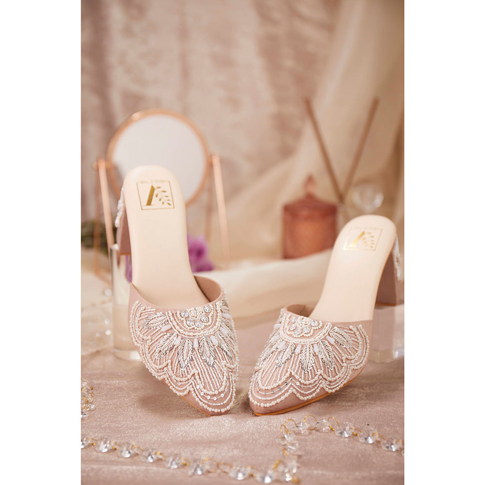 House of Vian Women Nude Estelle Heeled Mules