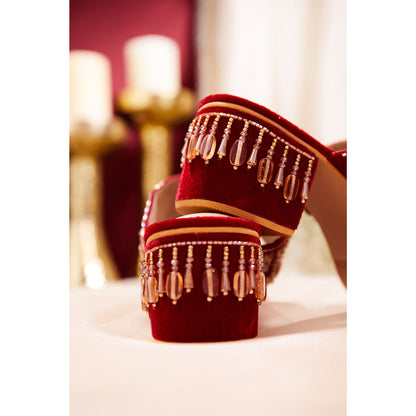 House of Vian Women Red Zahra Block Heels