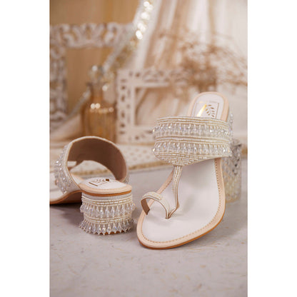 House of Vian Women White Ilina Lock Heels