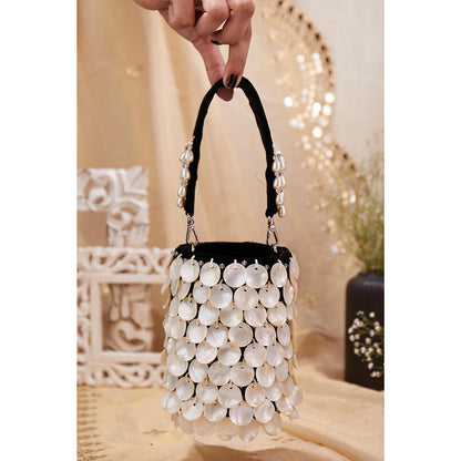 House of Vian Women Embellished White Potli