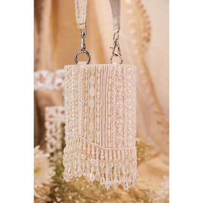 House of Vian Women Embellished White Potli