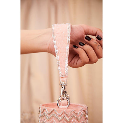 House of Vian Women Embellished Pink Potli