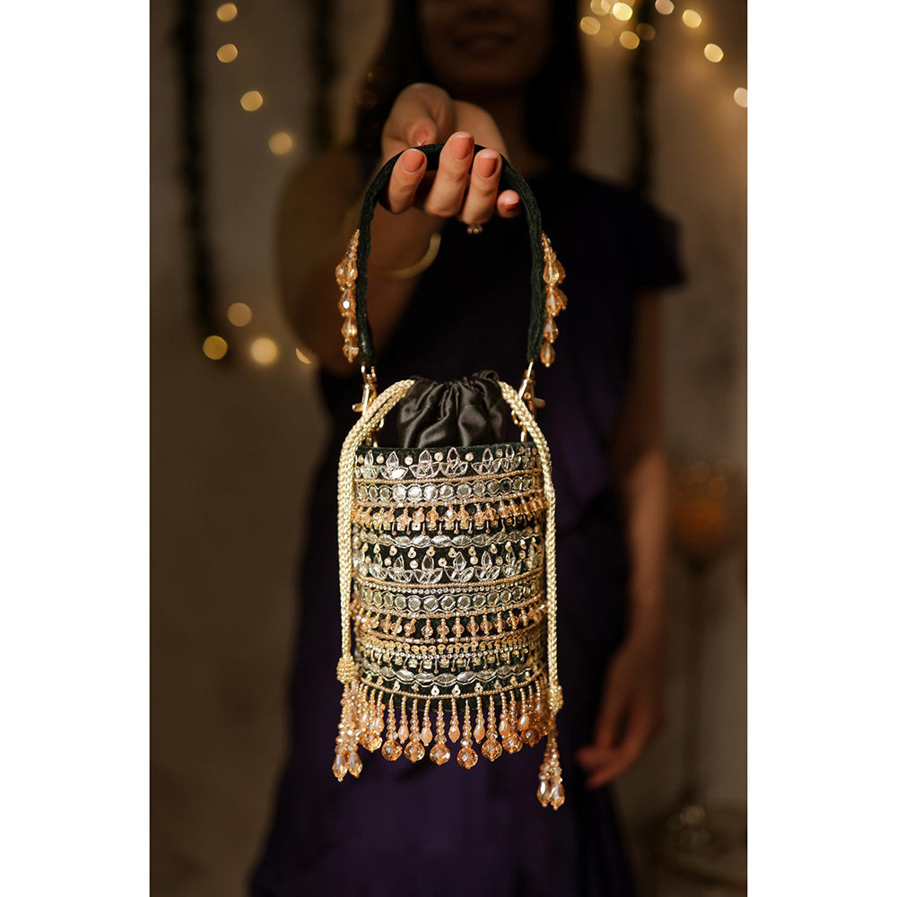 House of Vian Women Embellished Multi-Color Potli