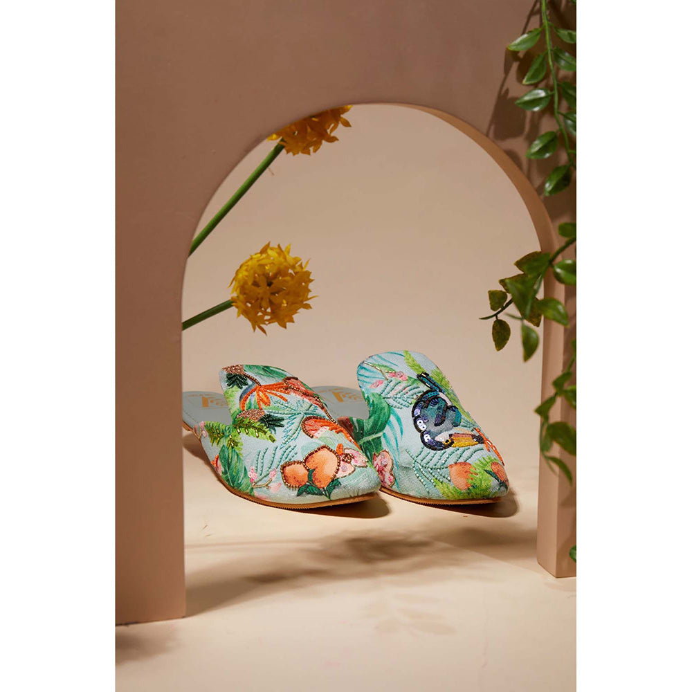 House of Vian Blue Tropical Toucan Mules